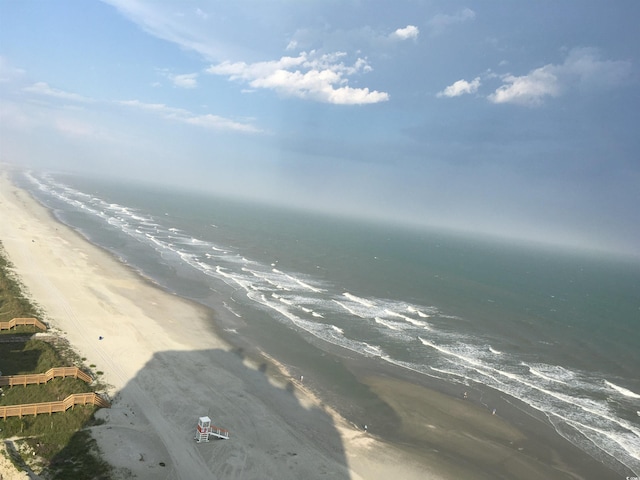 property view of water with a beach view