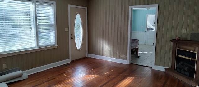 entryway featuring dark hardwood / wood-style flooring