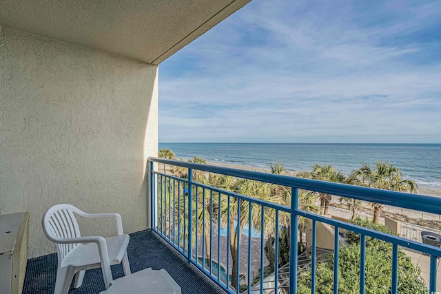 balcony with a water view