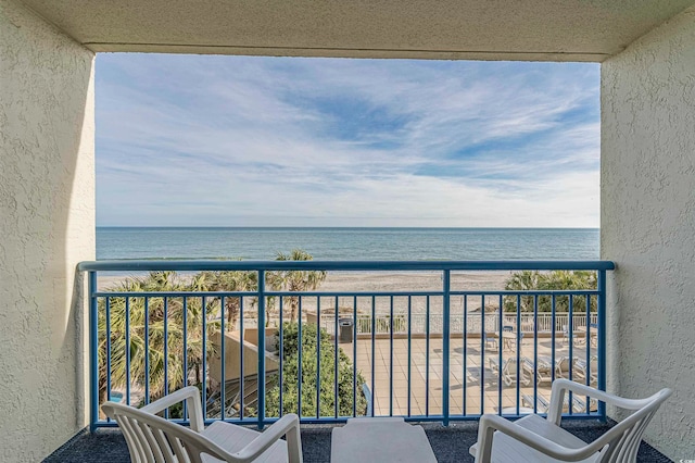 balcony with a water view