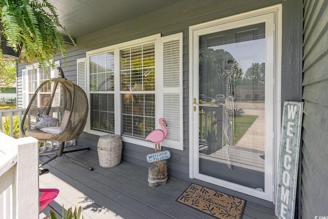 doorway to property with a porch