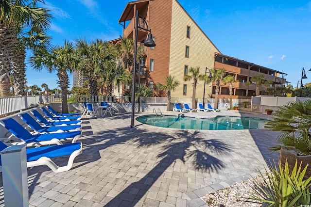 view of pool with a patio area