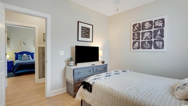 bedroom featuring light hardwood / wood-style floors