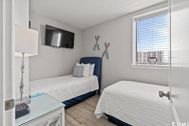 bedroom featuring light hardwood / wood-style flooring