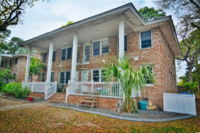 view of front of home with a porch