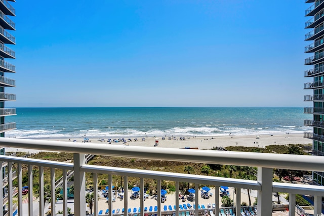 water view featuring a beach view