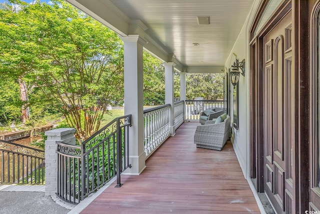 balcony with covered porch