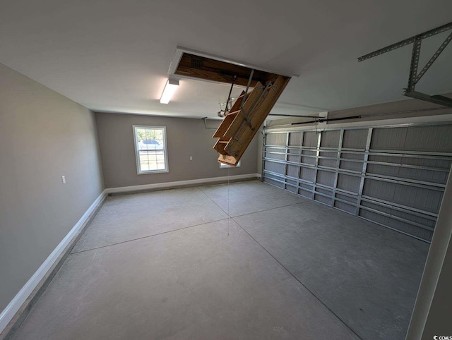 garage with baseboards