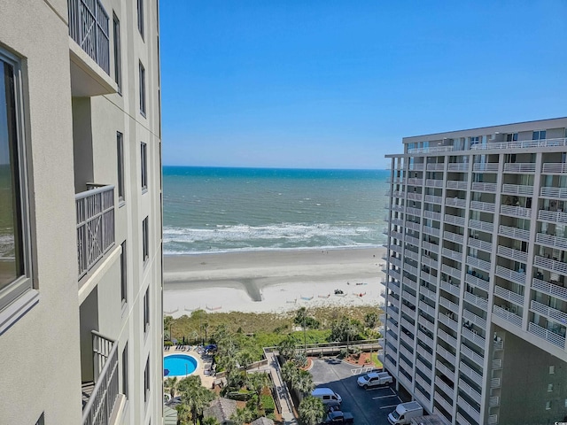 water view featuring a beach view