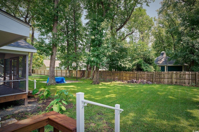 wooden deck featuring central AC