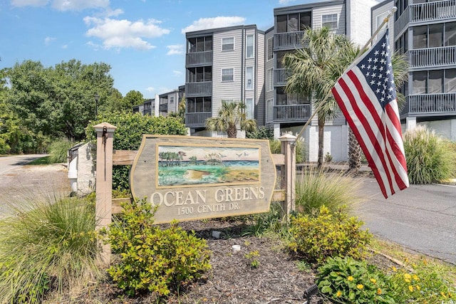 view of community sign