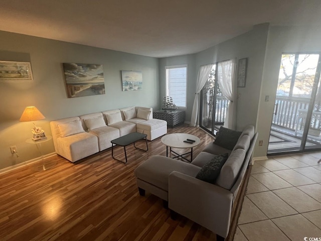 living room featuring hardwood / wood-style flooring