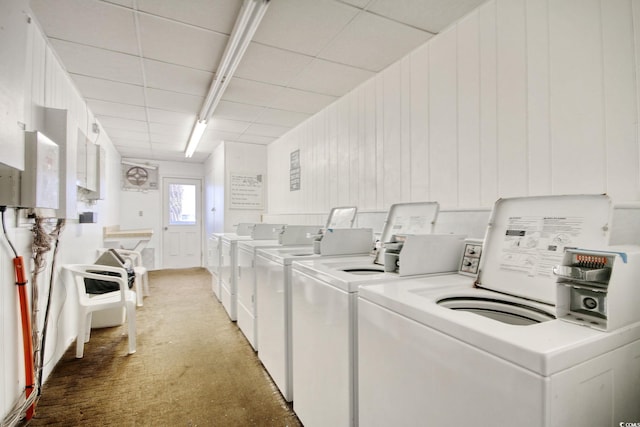 washroom with washing machine and dryer