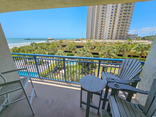 balcony with a water view