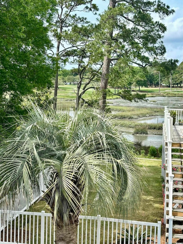 exterior space featuring a water view