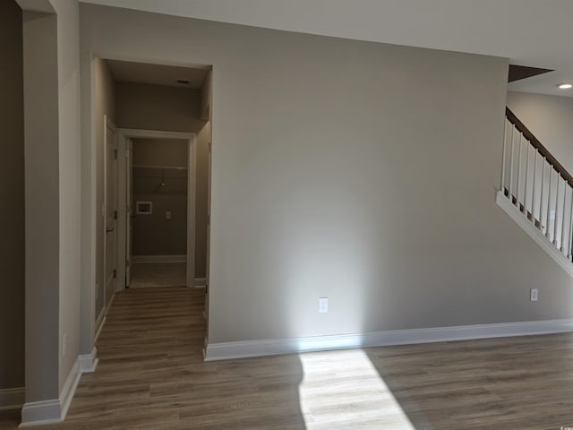 interior space with hardwood / wood-style floors