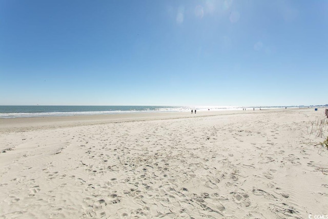 view of water feature featuring a view of the beach