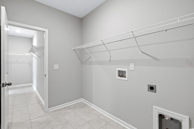 laundry area with hookup for an electric dryer and hookup for a washing machine