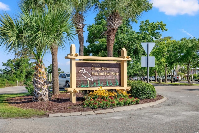 view of community sign