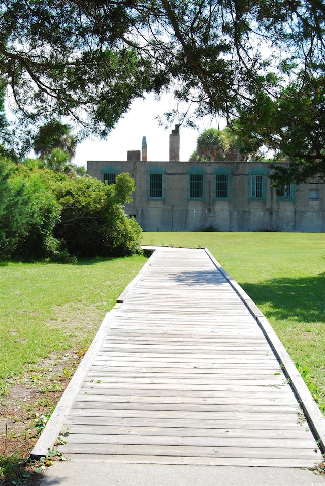 exterior space with a lawn