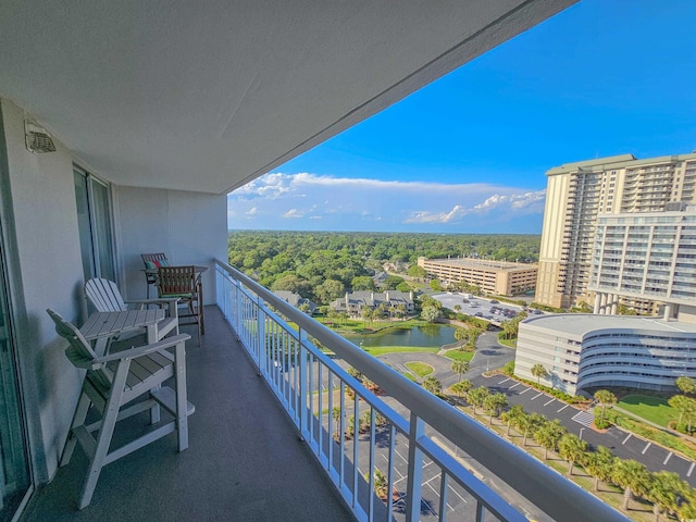 balcony with a water view