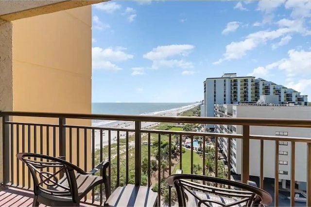 balcony with a water view