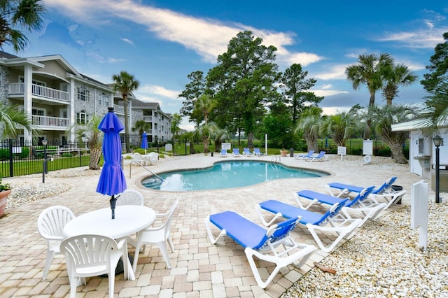 view of pool with a patio area