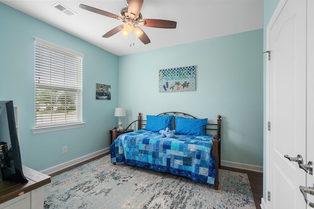 1433 Beaumont Way, Myrtle Beach, SC 29577 - bedroom with wood finished floors, baseboards, and a ceiling fan