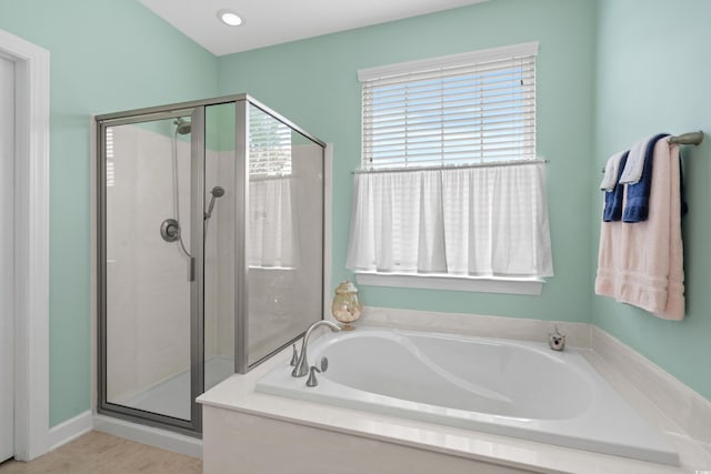 1433 Beaumont Way, Myrtle Beach, SC 29577 - bathroom featuring a shower stall and a bath