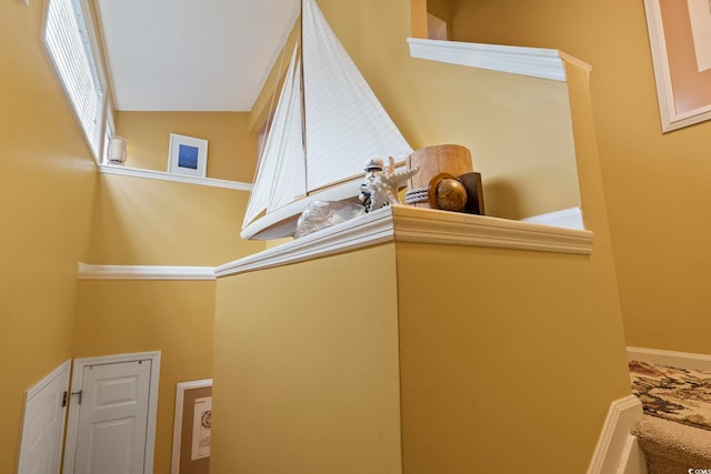 stairs with baseboards