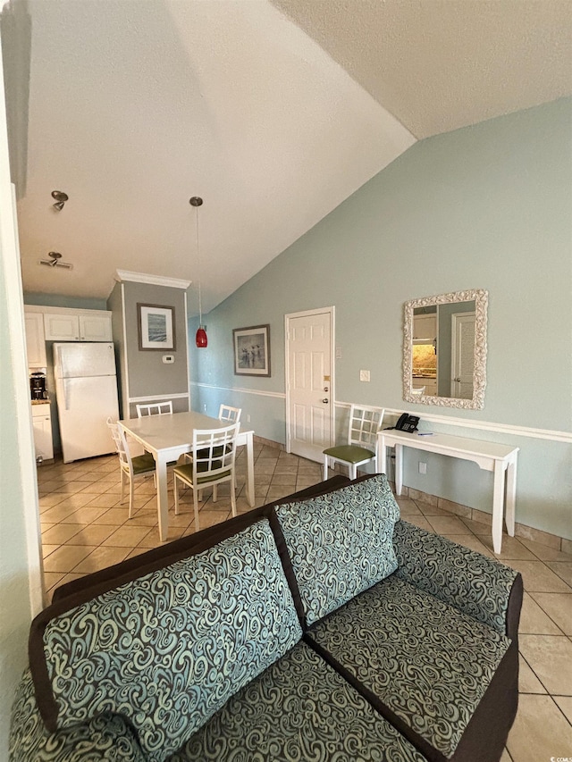 interior space featuring vaulted ceiling