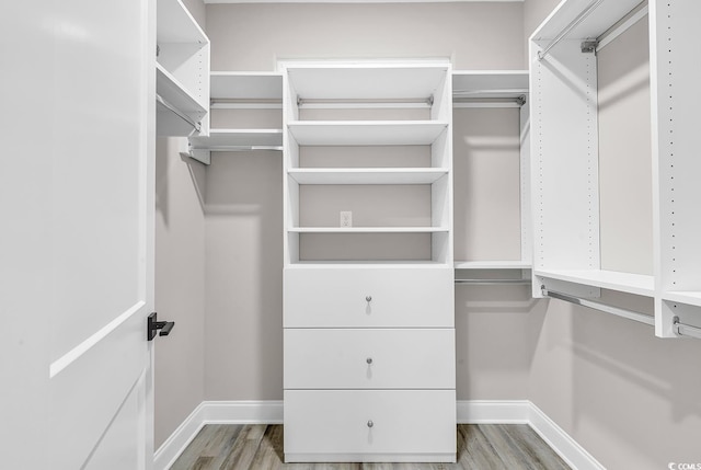 spacious closet featuring hardwood / wood-style floors