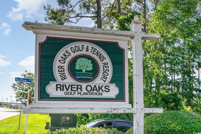 view of community sign