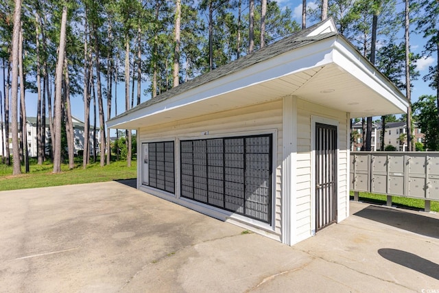 view of garage