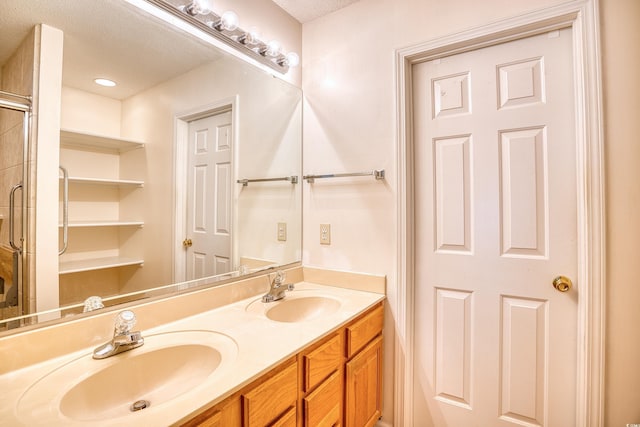 bathroom featuring double vanity