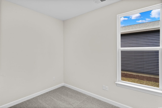 spare room featuring carpet flooring and plenty of natural light