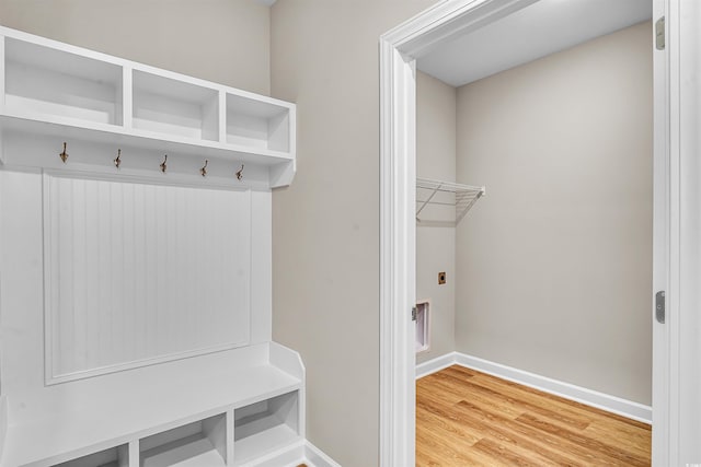 mudroom featuring hardwood / wood-style flooring