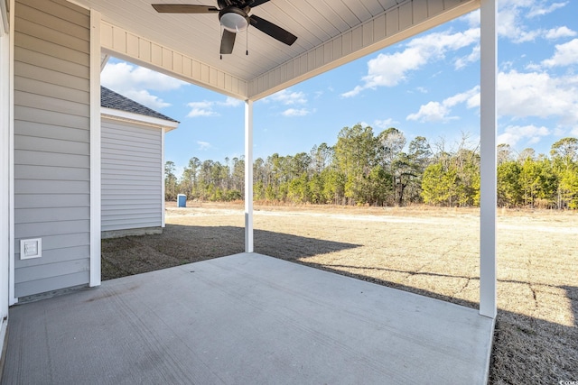 view of patio / terrace featuring ceiling fan