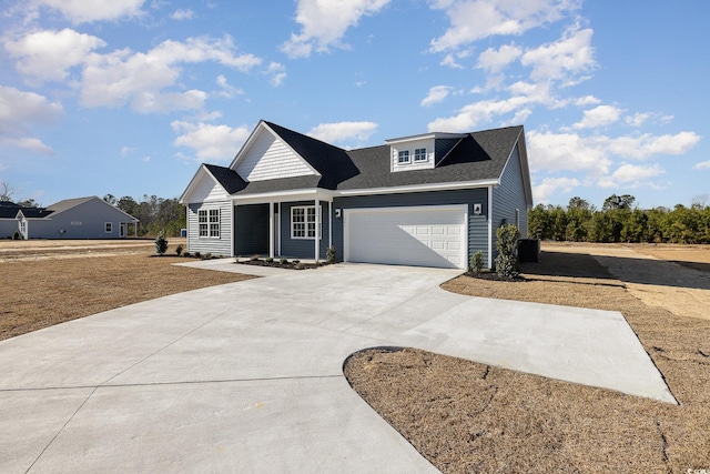 view of front facade with a garage