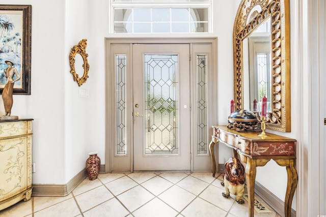 view of tiled foyer entrance