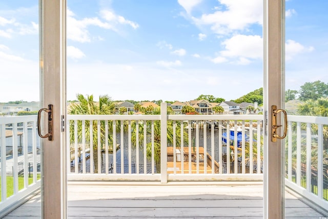 deck with a water view