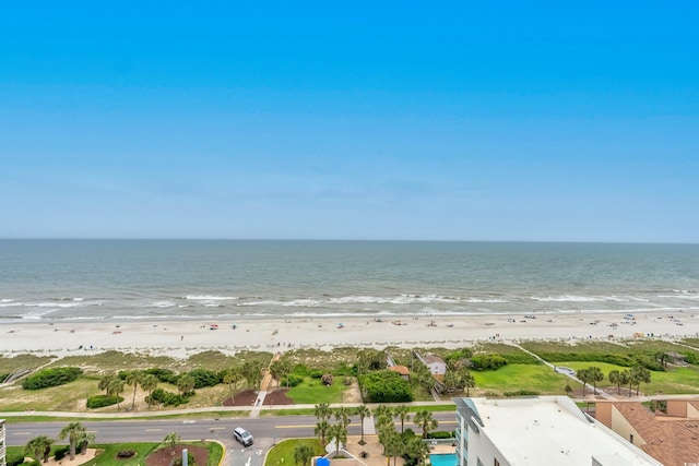 property view of water with a beach view