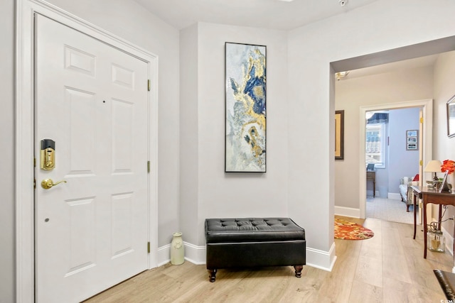 entrance foyer featuring light hardwood / wood-style flooring