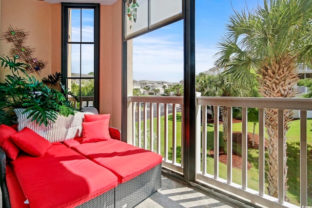 view of sunroom