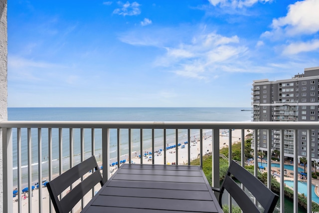 balcony with a water view