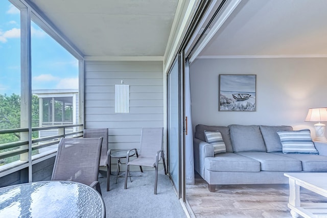 balcony with an outdoor hangout area