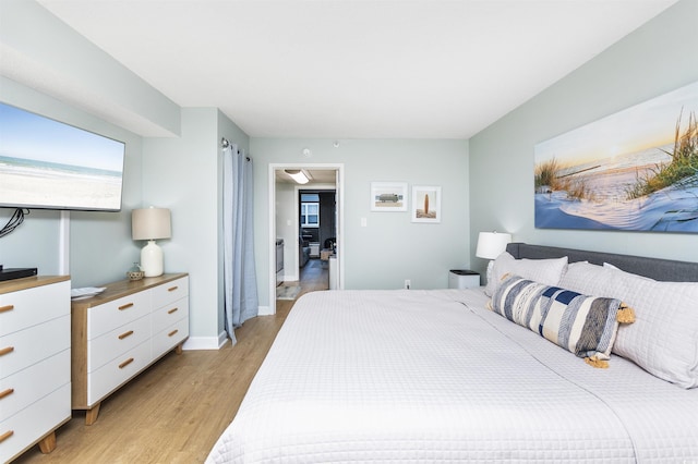 bedroom featuring light hardwood / wood-style flooring