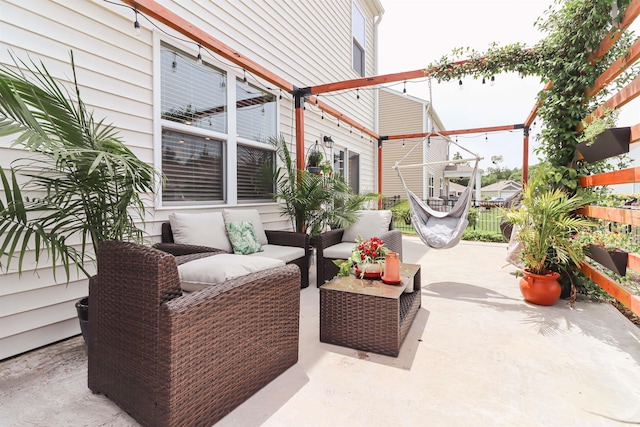 view of patio / terrace featuring an outdoor hangout area