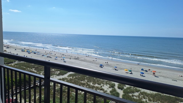 property view of water with a beach view