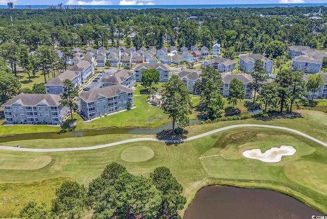 bird's eye view with a residential view and golf course view